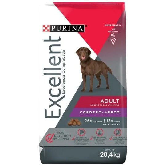 Alimento Purina Excellent Para Perros Adultos Todas Las Razas Con Cordero Y Arroz