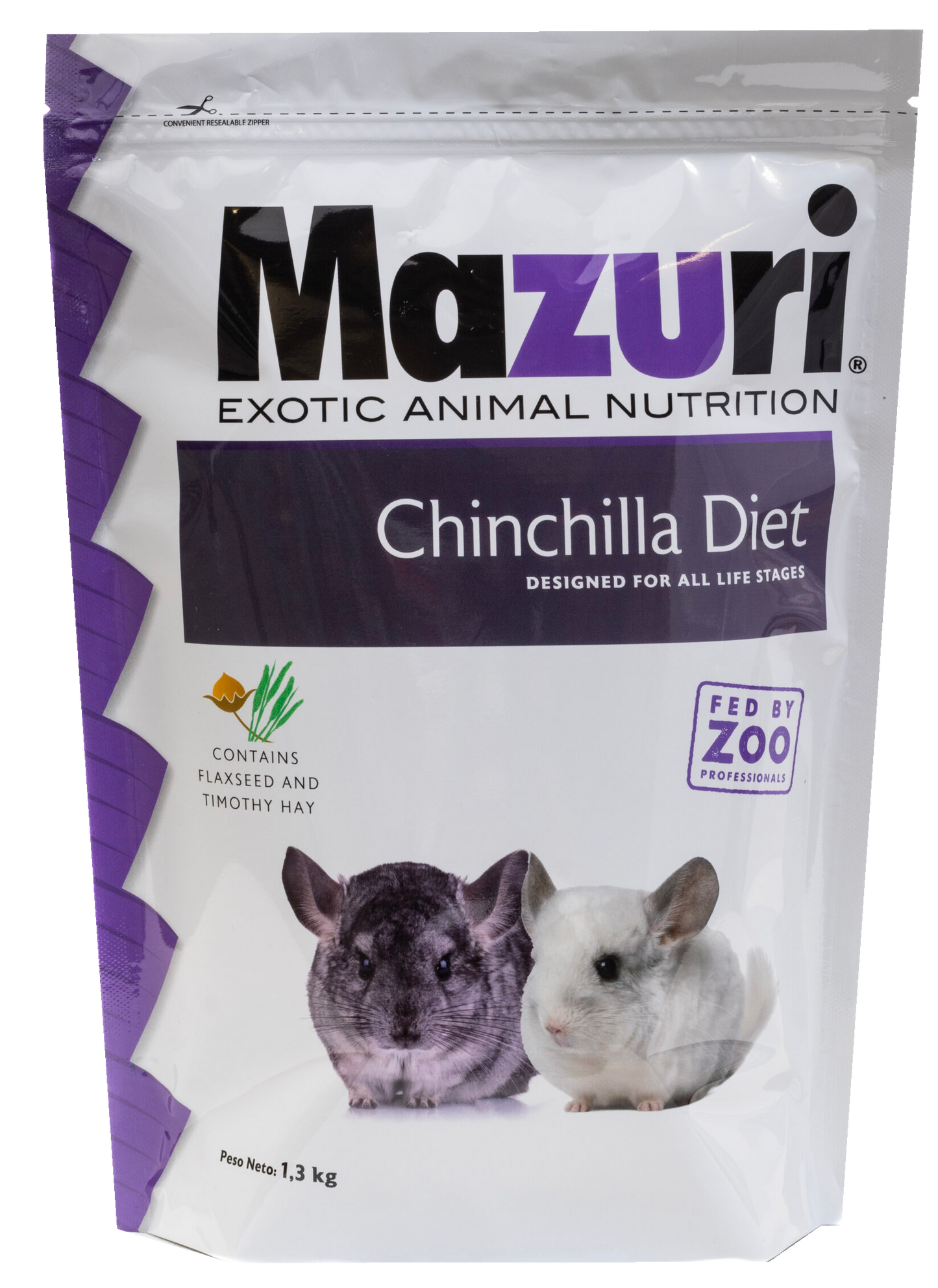 ALIMENTO PARA CHINCHILLAS MAZURI 1.3 KG