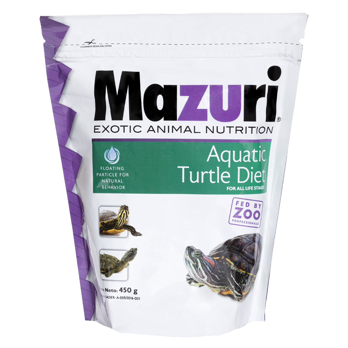 ALIMENTO PARA TORTUGAS ACUATICAS DIET 450 GR, MAZURI