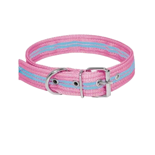 Collar Laes Liso Rayado Con Hebilla Para Perro