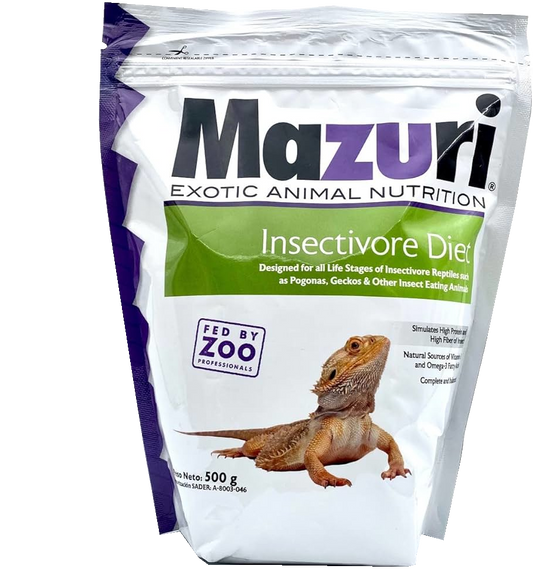 ALIMENTO PARA REPTILES DRAGON BARBADO 500G, MARCA MAZURI