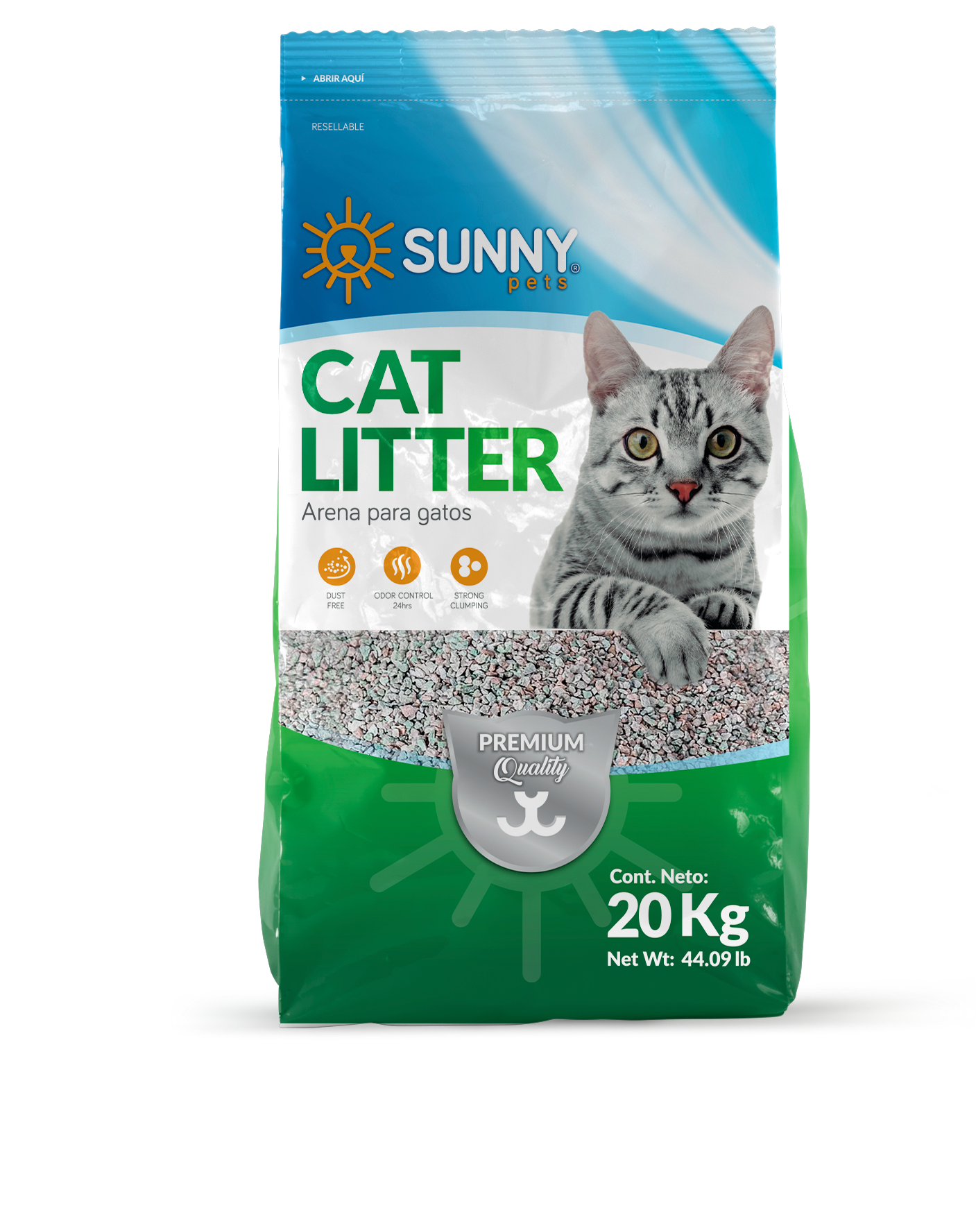 Arena Sunny Cat Litter Para Gatos De 20 Kg