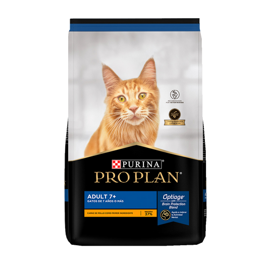 ALIMENTO PRO PLAN ADULT 7+ PARA GATOS SENIORS DE EDAD AVANZADA OPTIAGE CON CARNE DE POLLO 3 KG