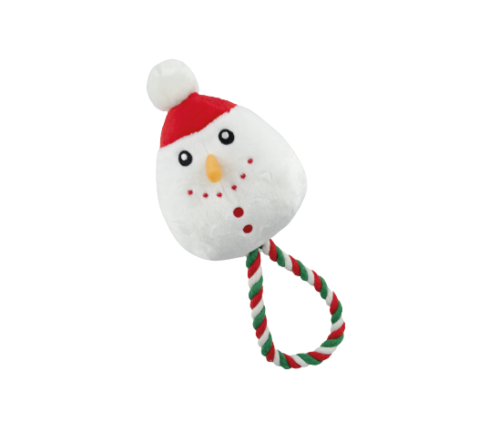 FLUFFY CHUMS JUGUETE DE PELUCHE CON SONIDO TIPO SQUEAKY ESTILO MONO DE NIEVE NAVIDAD C/HILO TRENZADO 44cm by SHARPAW