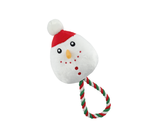 FLUFFY CHUMS JUGUETE DE PELUCHE CON SONIDO TIPO SQUEAKY ESTILO MONO DE NIEVE NAVIDAD C/HILO TRENZADO 44cm by SHARPAW