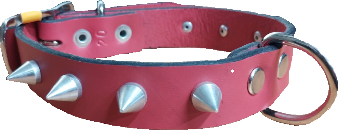 Collar De Piel Con Picos Para Mascotas Marca Silverado