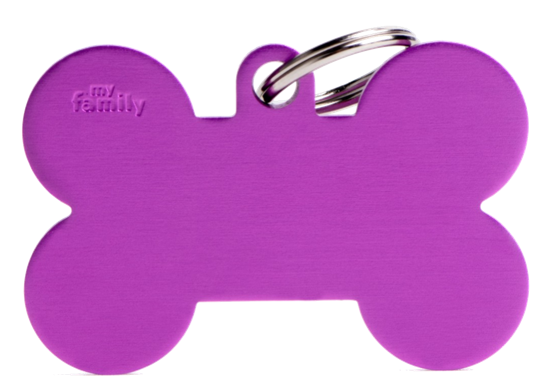 Placa De Identificación En Forma De Hueso Para Extra Grande Aluminio Anodizado Para Perros, Grabado Incluido