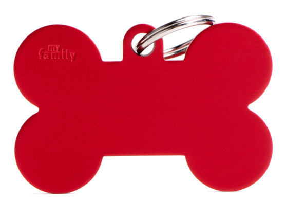 Placa De Identificación En Forma De Hueso Para Extra Grande Aluminio Anodizado Para Perros, Grabado Incluido