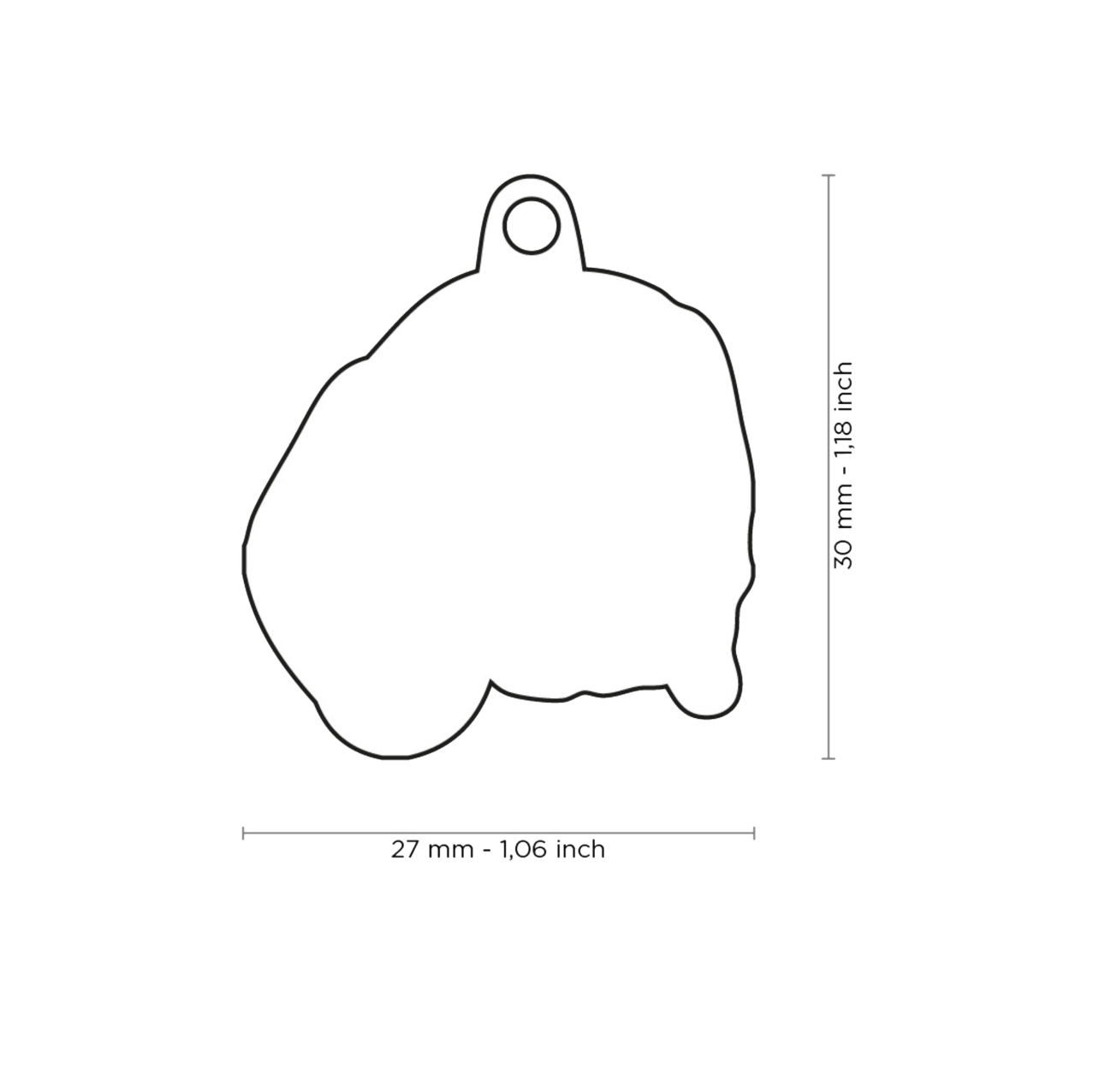 PLACA DE IDENTIFICACIÓN EN FORMA DE PERRO BEAGLE, GRABADO INCLUIDO