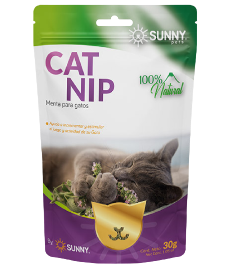 CAT NIP ATRAYENTE HIERBA MENTA PARA GATOS MARCA SUNNY