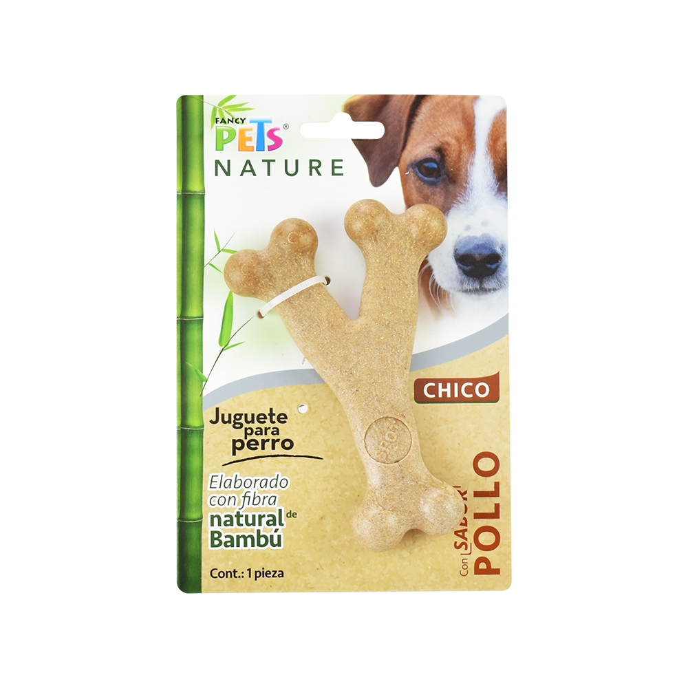 Juguete Fancy Pets En Forma De Hueso Triple Bambú Sabor Pollo Para Perro