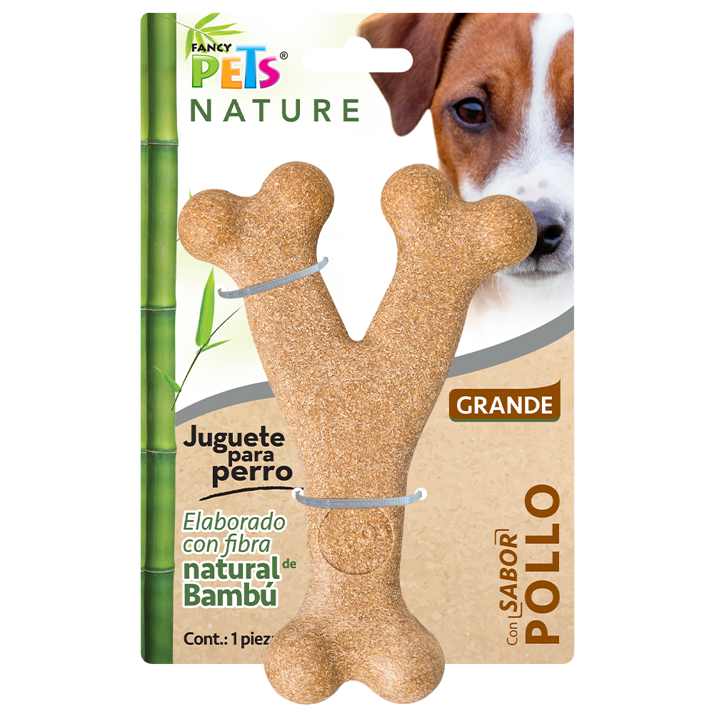 Juguete Fancy Pets En Forma De Hueso Triple Bambú Sabor Pollo Para Perro