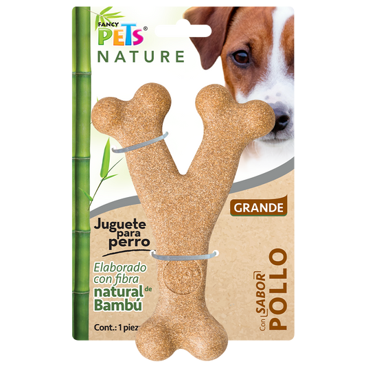 Juguete Fancy Pets En Forma De Hueso Triple Bambú Sabor Pollo Para Perro