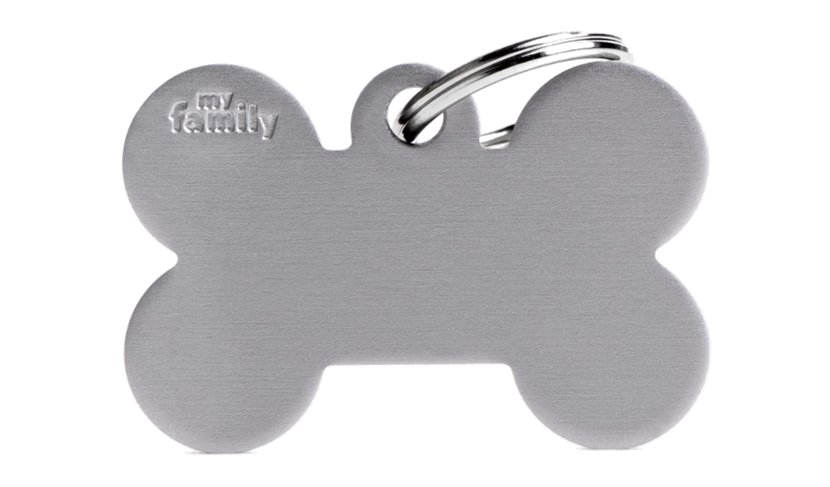 Placa De Identificacion En Forma De Hueso Para Perros, Aluminio, Grabado Incluido