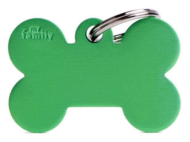 Placa De Identificacion En Forma De Hueso Para Perros, Aluminio, Grabado Incluido