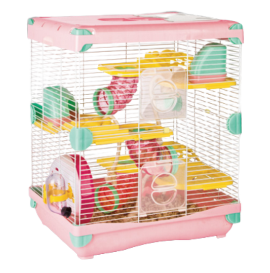 Jaula Casa Sunny De Plástico Para Hamster Importada De 2 Pisos Equipada