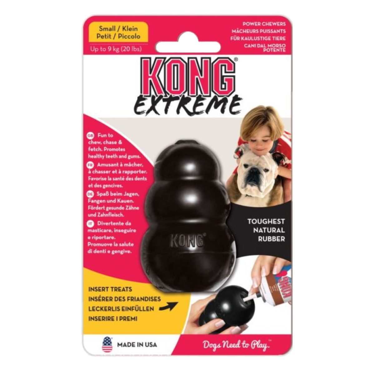 Juguete Mordedera Kong Extreme De Goma Negra Para Perros