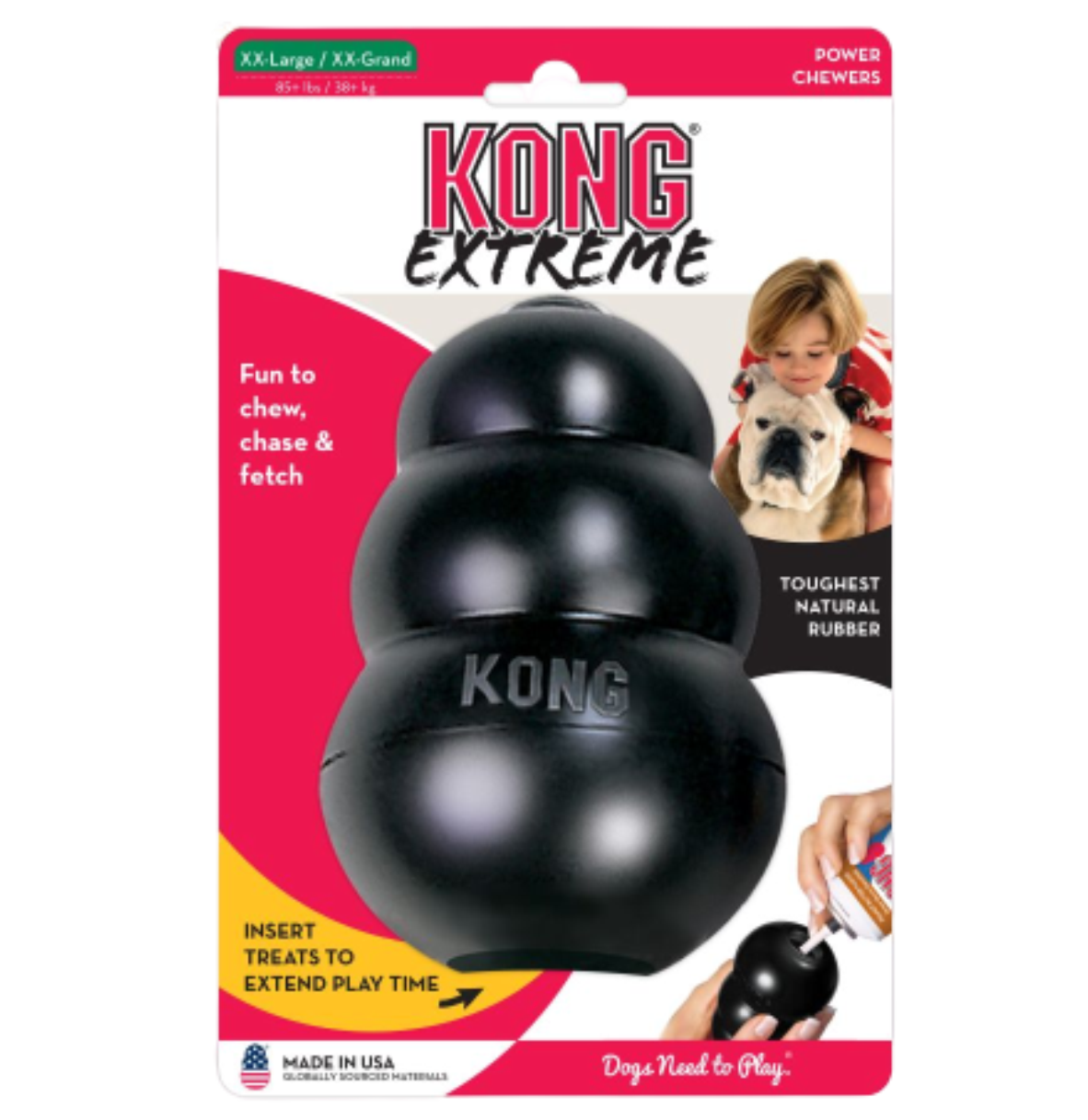 Juguete Mordedera Kong Extreme De Goma Negra Para Perros