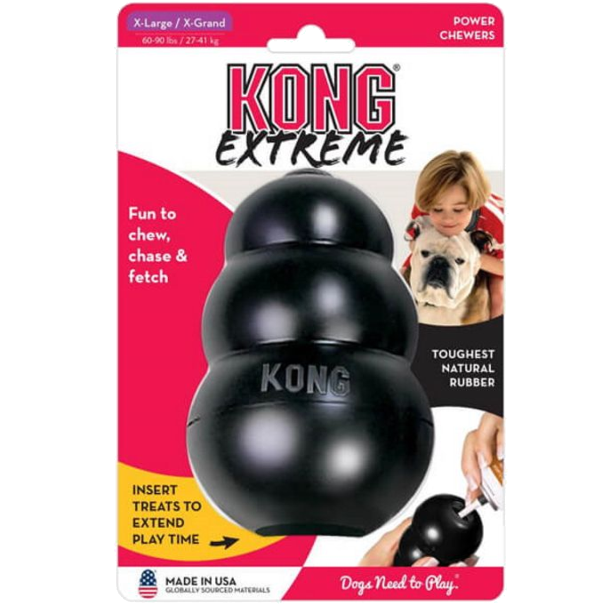 Juguete Mordedera Kong Extreme De Goma Negra Para Perros