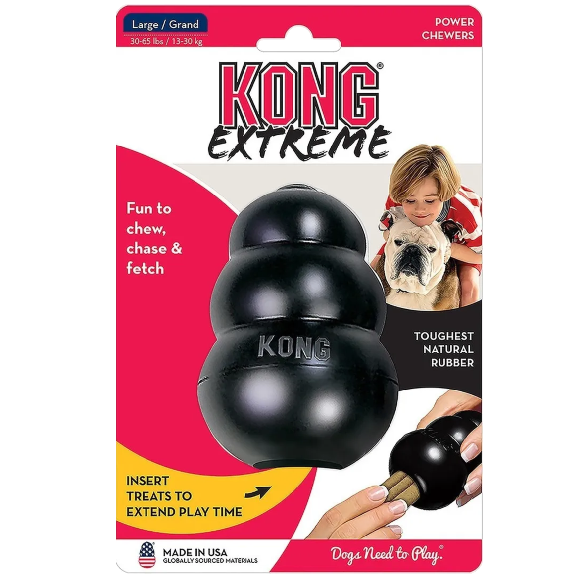 Juguete Mordedera Kong Extreme De Goma Negra Para Perros