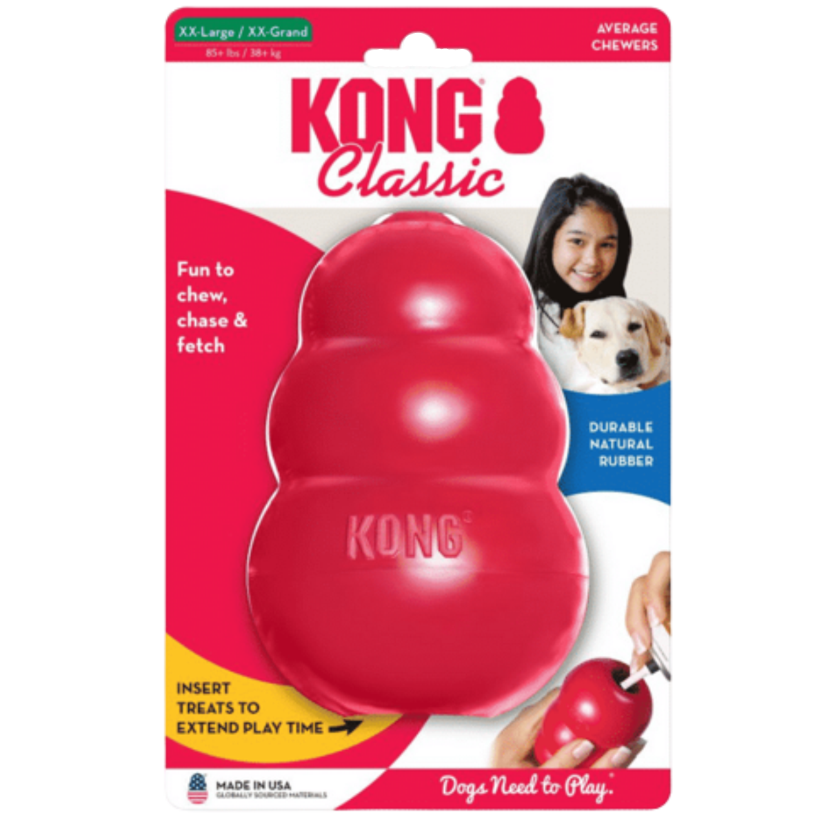 Juguete Mordedera Kong Classic De Goma Rojo Para Perros