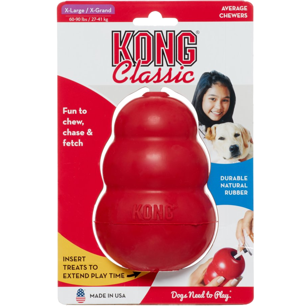 Juguete Mordedera Kong Classic De Goma Rojo Para Perros