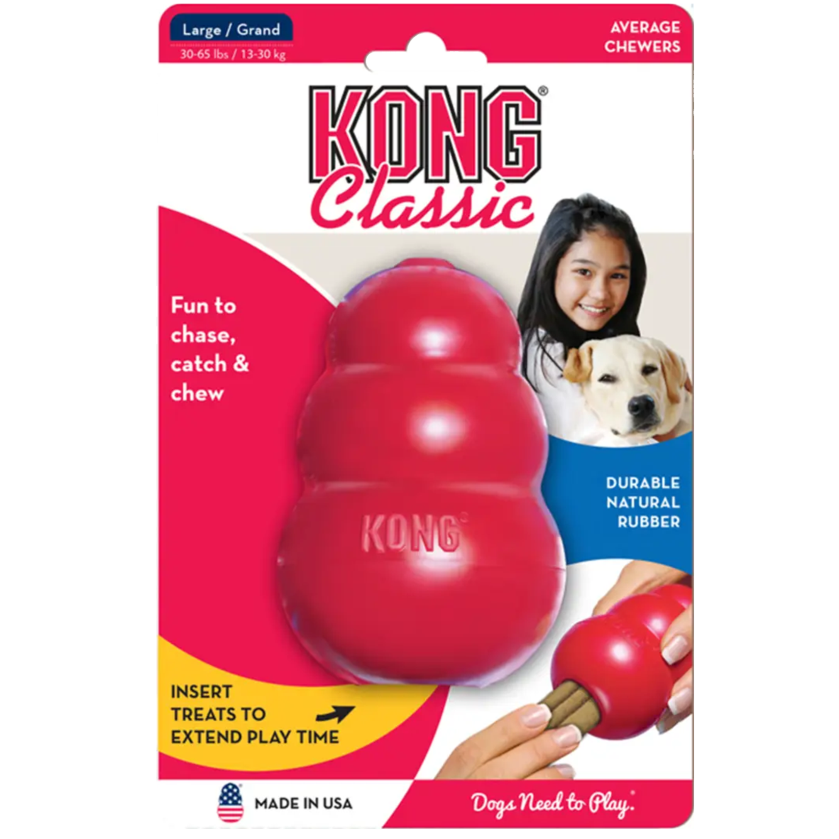 Juguete Mordedera Kong Classic De Goma Rojo Para Perros