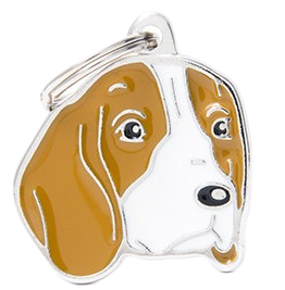 PLACA DE IDENTIFICACIÓN EN FORMA DE PERRO BEAGLE, GRABADO INCLUIDO