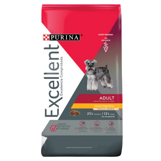 Alimento Purina Excellent Adult Para Perros Adultos De Razas Pequeñas Con Pollo Y Arroz