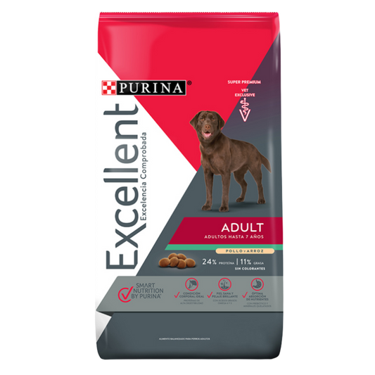 Alimento Purina Excellent Adult Para Perros Adultos Con Pollo Y Arroz