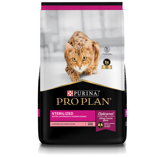 ALIMENTO PRO PLAN STERILIZED PARA GATOS ESTERILIZADOS OPTIRENAL CON CARNE DE SALMÓN 3 KG