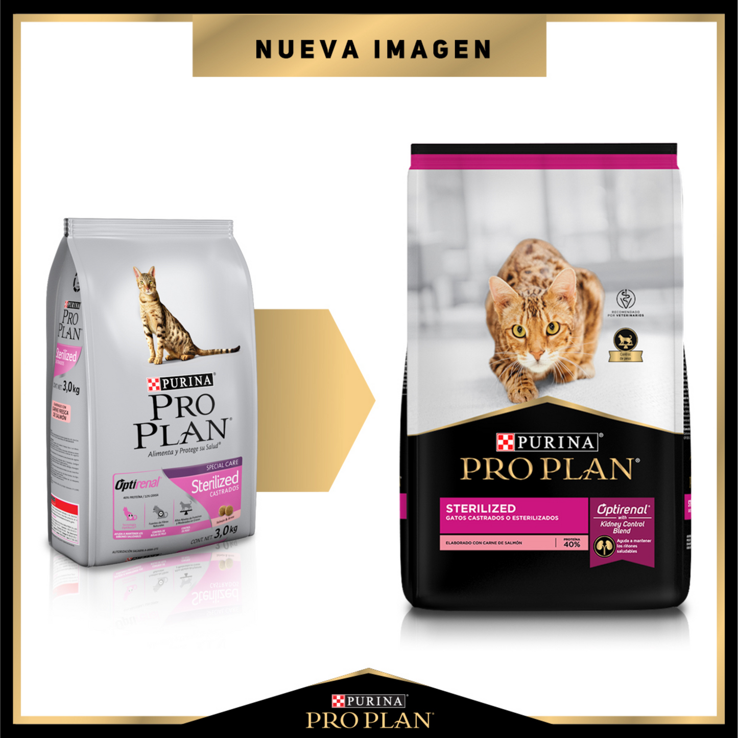 ALIMENTO PRO PLAN STERILIZED PARA GATOS ESTERILIZADOS OPTIRENAL CON CARNE DE SALMÓN 3 KG