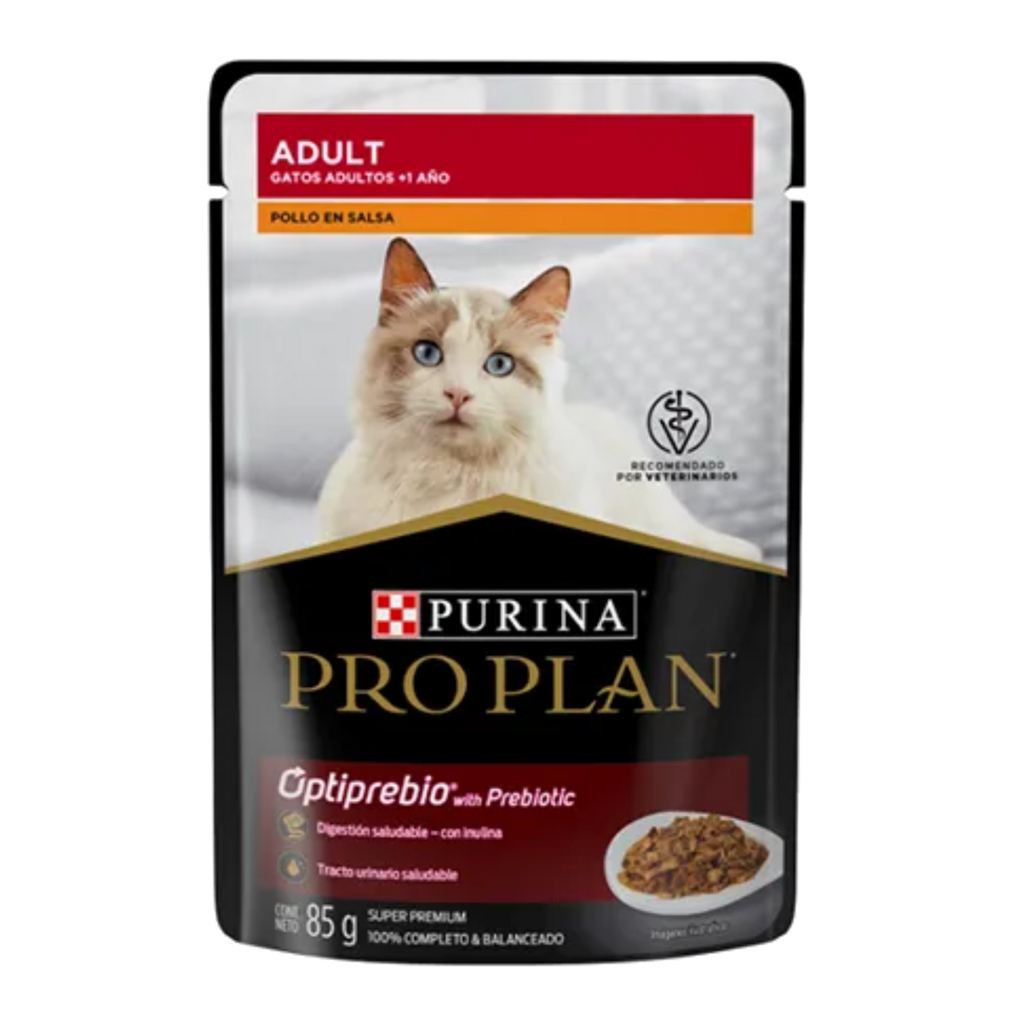 Alimento Húmedo En Sobre Purina Pro Plan Para Gatos Adultos Optiprebio 85 Gr