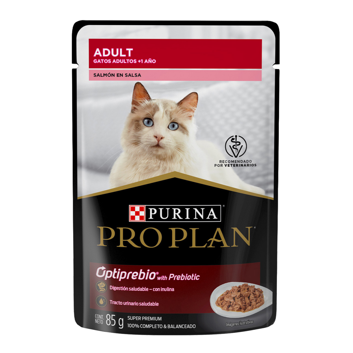 Alimento Húmedo En Sobre Purina Pro Plan Para Gatos Adultos Optiprebio 85 Gr