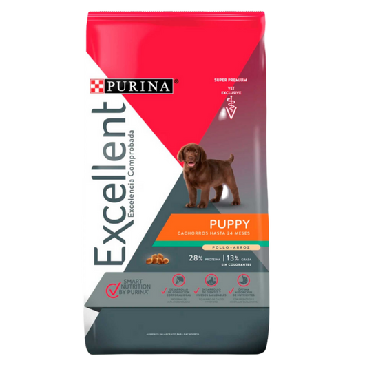 Alimento Purina Excellent Puppy Para Perros Cachorros Con Pollo Y Arroz