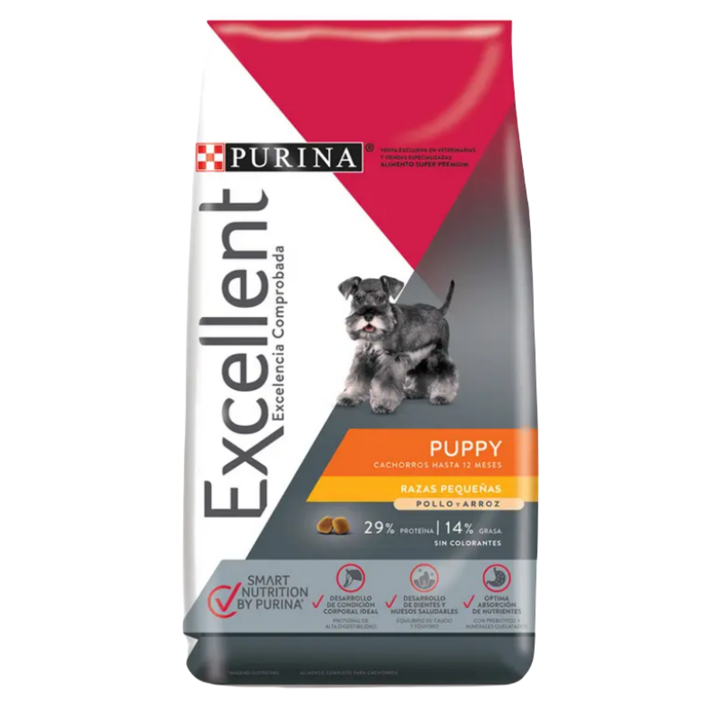 Alimento Purina Excellent Puppy Para Perros Cachorros De Razas Pequeñas Con Pollo Y Arroz