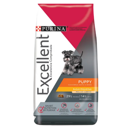 Alimento Purina Excellent Puppy Para Perros Cachorros De Razas Pequeñas Con Pollo Y Arroz