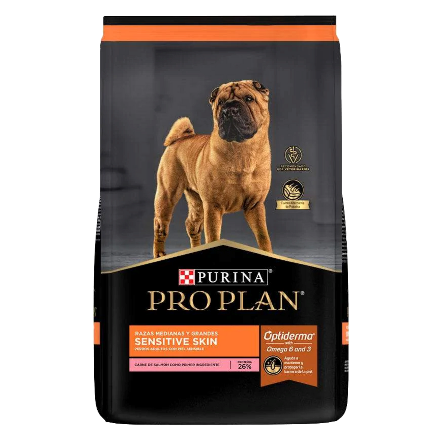 Alimento Pro Plan Sensitive Skin Para Perros Adultos De Razas Medianas Y Grandes Optiderma Con Carne De Salmón