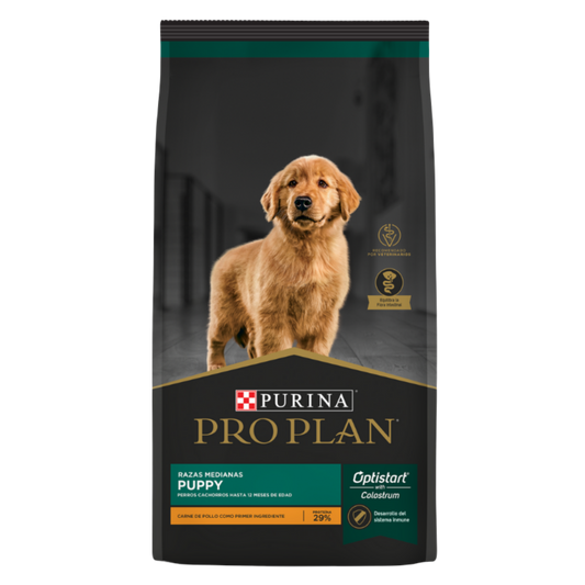 Alimento Pro Plan Puppy Para Perros Cachorros De Razas Medianas Optistart Con Carne De Pollo