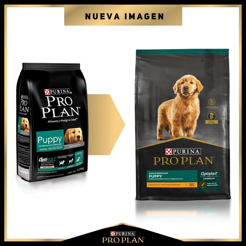 Alimento Pro Plan Puppy Para Perros Cachorros De Razas Medianas Optistart Con Carne De Pollo