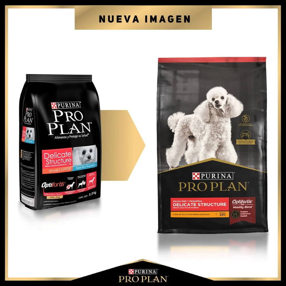 ALIMENTO PRO PLAN DELICATE STRUCTURE PARA PERROS ADULTOS DE RAZAS MINIS Y PEQUEÑAS OPTIFORTIS CON CARNE DE POLLO 3 KG