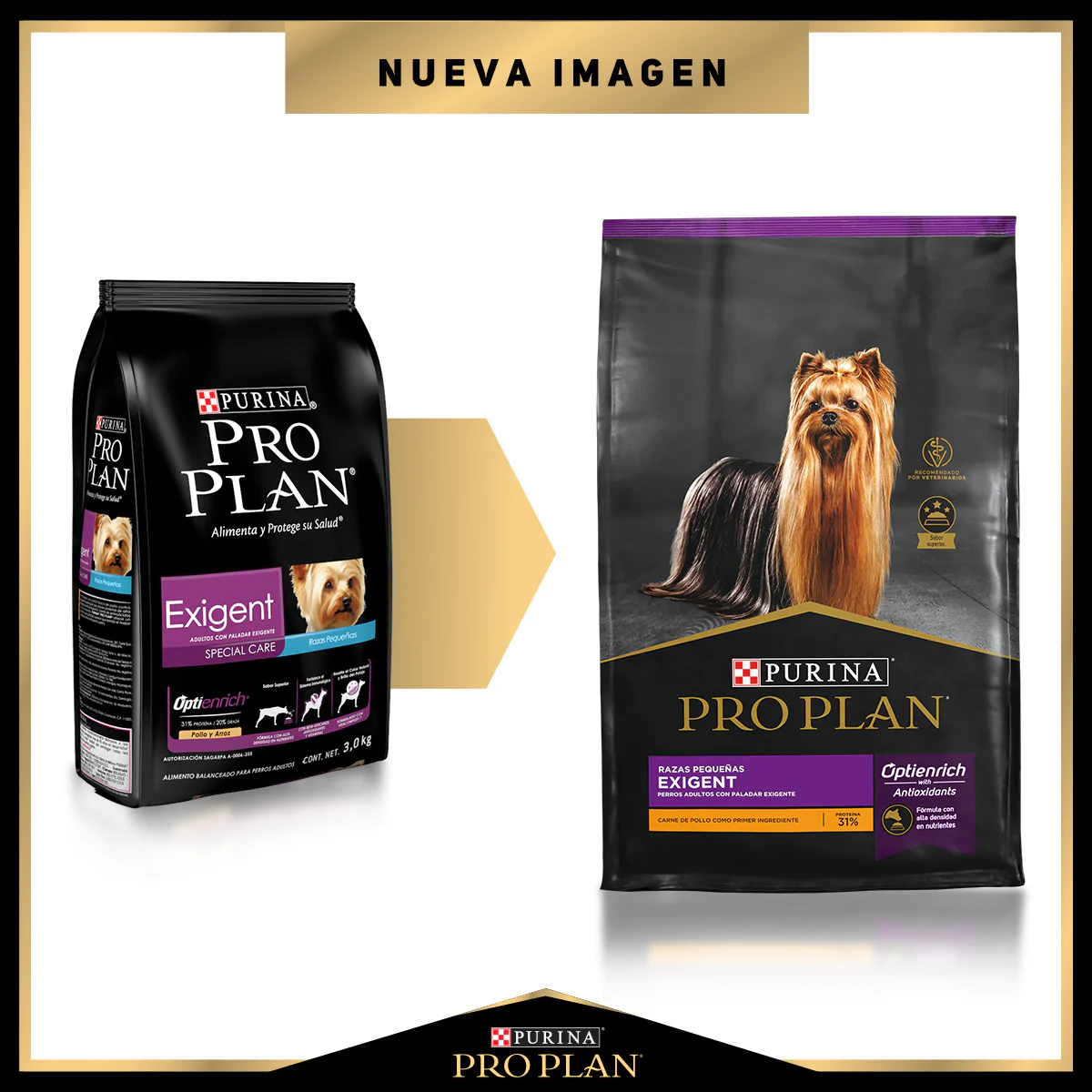 Alimento Pro Plan Exigent Para Perros Adultos De Razas Pequeñas Optienrich Con Carne De Pollo