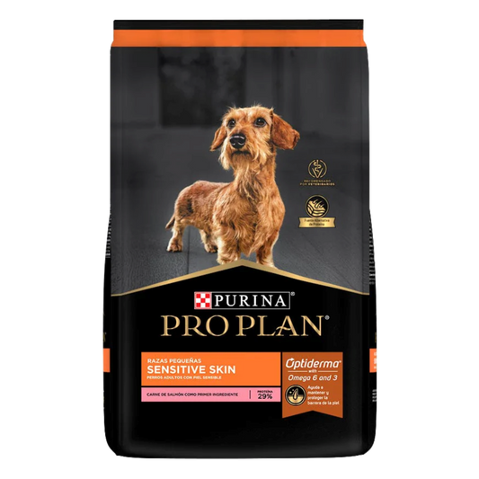 Alimento Pro Plan Sensitive Skin Para Perros Adultos De Razas Pequeñas Optiderma Con Carne De Salmón