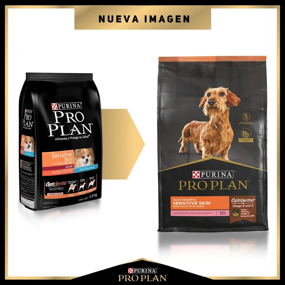 Alimento Pro Plan Sensitive Skin Para Perros Adultos De Razas Pequeñas Optiderma Con Carne De Salmón