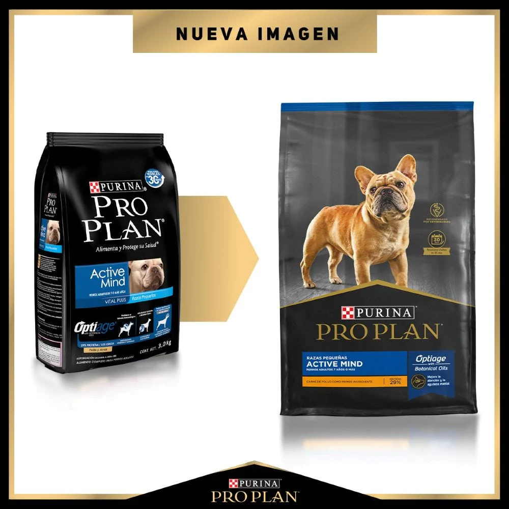 Alimento Pro Plan Active Mind Para Perros Seniors De Edad Avanzada Razas Pequeñas Optiage Con Carne De Pollo