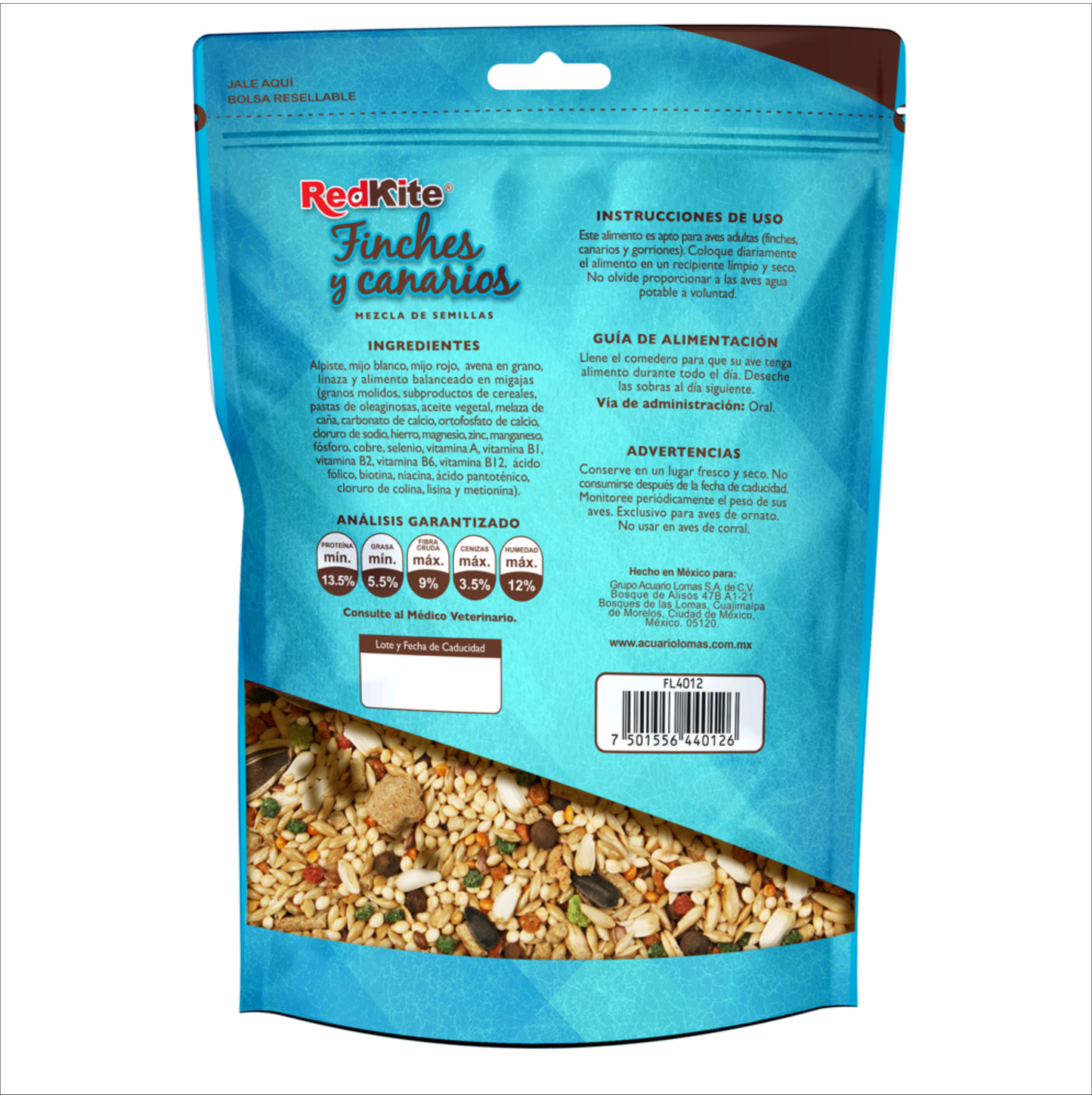 Alimento Mezcla De Semillas Para Canarios Y Finches RedKite 500 G