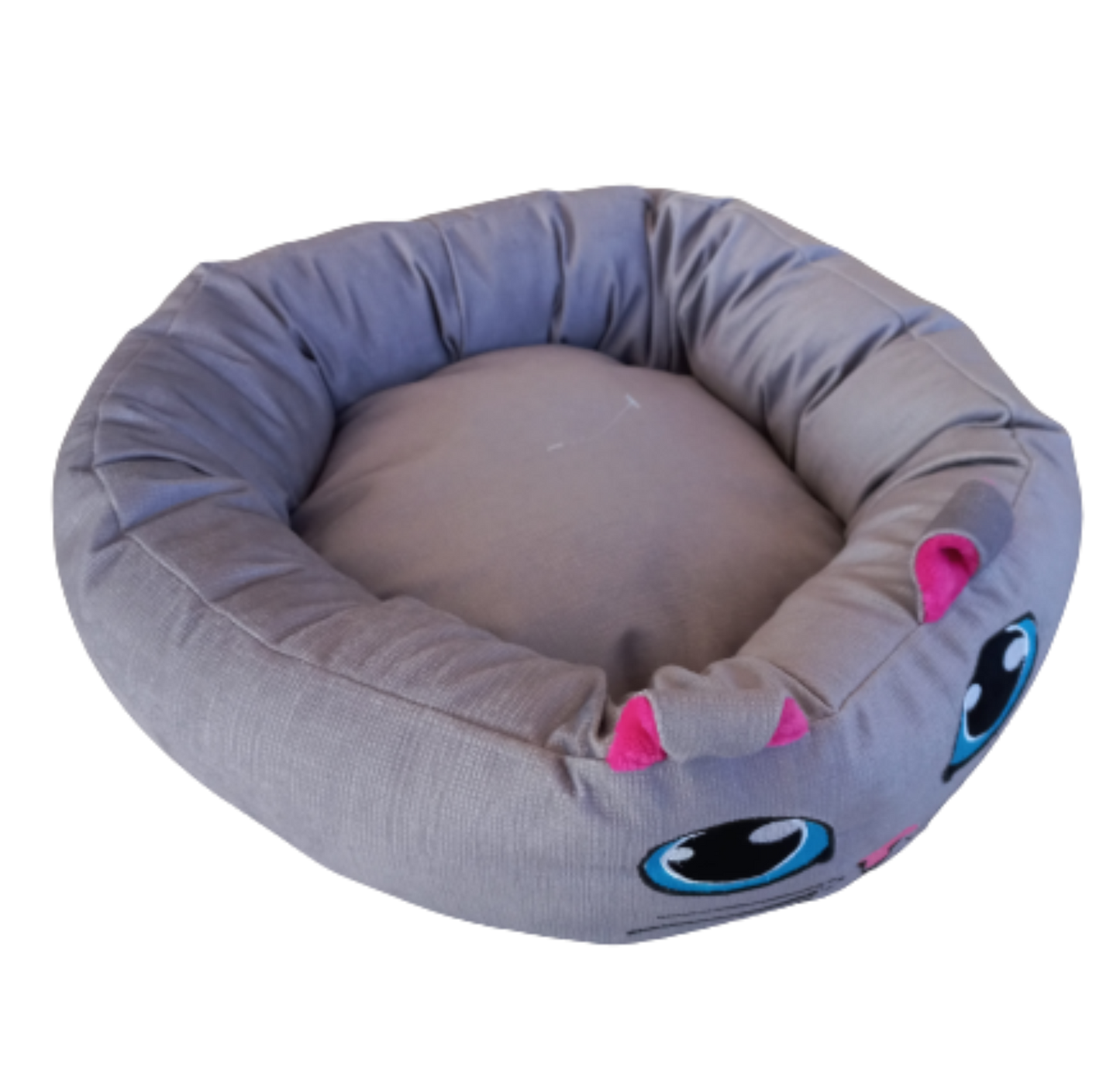 Cama Afelpada Circular En Forma De Gato Para Mascotas