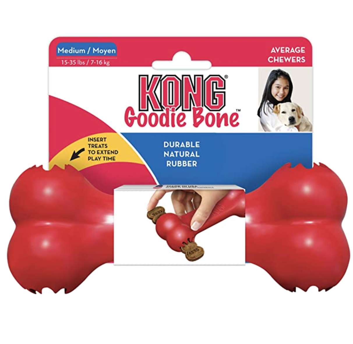 Juguete Mordedera Kong En Forma De Hueso Rojo Para Perros